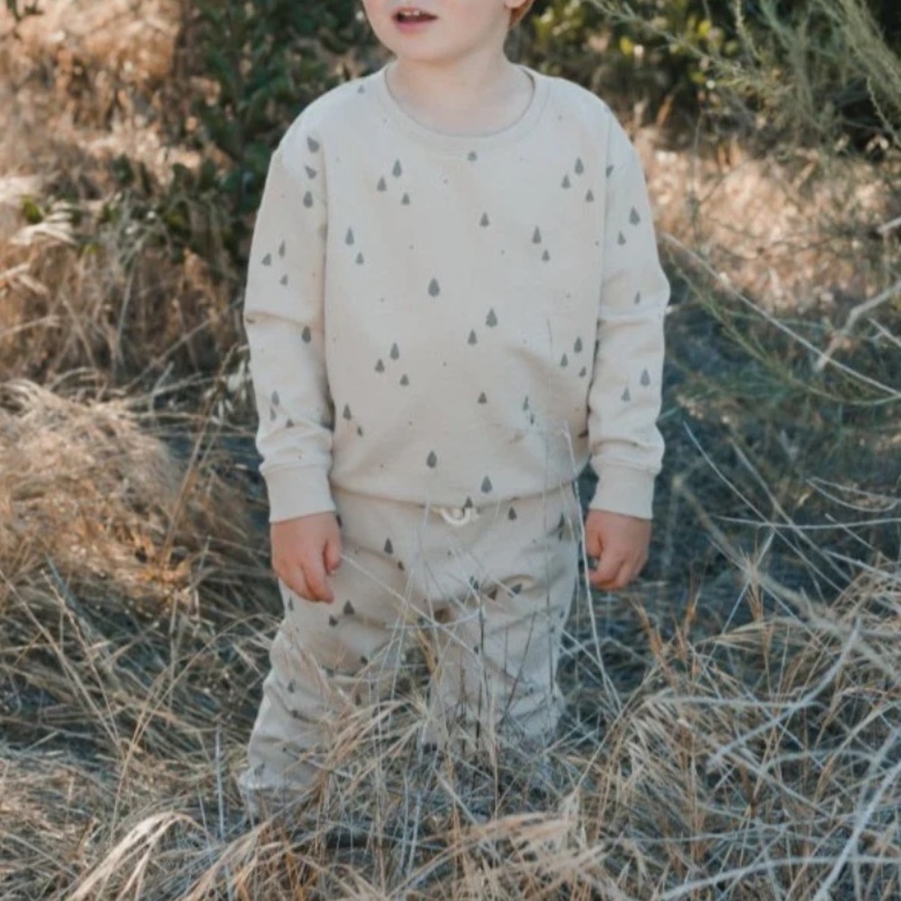 Rylee + Cru Cream and Gray Kids Matching Set